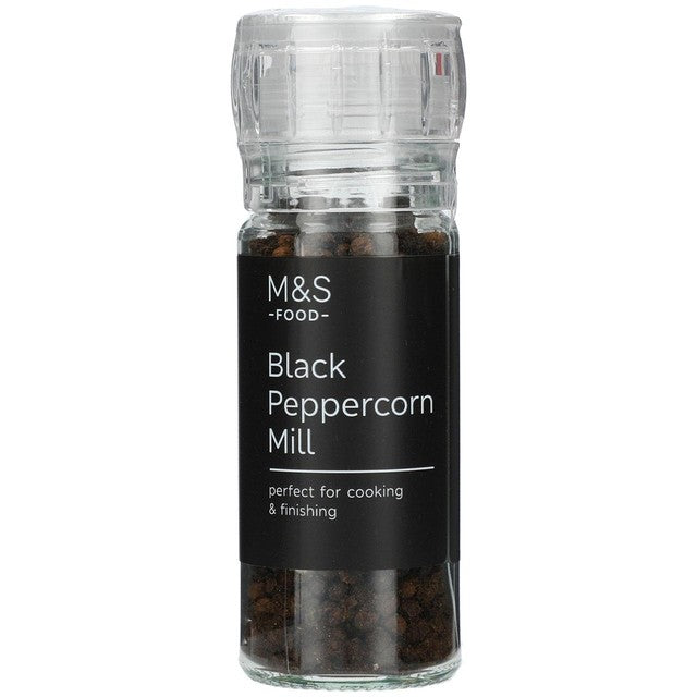 M&S whole black peppercorns mill 50g - British product