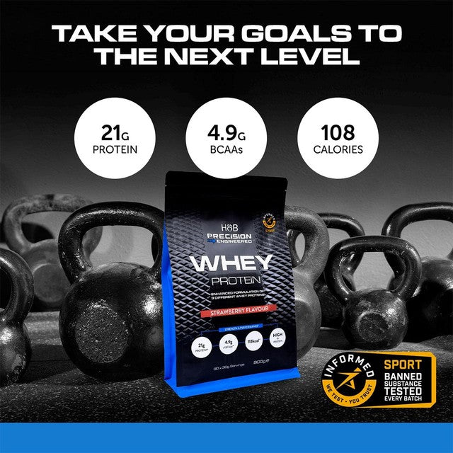 Precision Engineered whey protein powder strawberry 900g, UK version