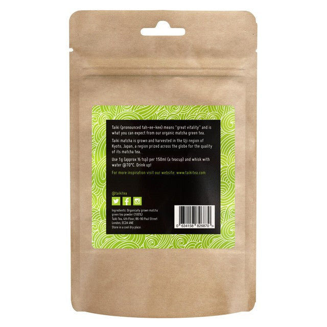 Taiki Tea Organic Ceremonial Matcha Powder 100g (British brand)