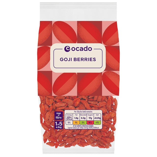 Ocado dried goji berries 90g pack, imported from the UK