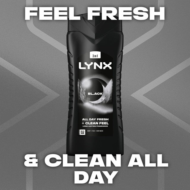 Lynx Black Body Wash Shower Gel 500ml, UK version