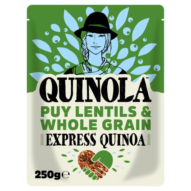 Quinola Puy lentils and whole grain quinoa ready-to-eat mix 250g, imported from the UK