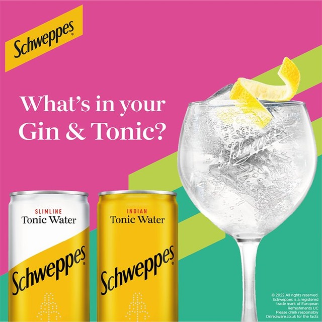 Schweppes Slimline low calorie tonic water can, UK version
