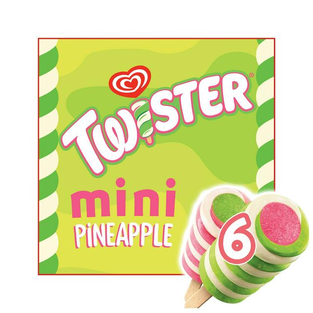 Walls Twister Mini Pineapple Ice Cream Lollies 6x50ml