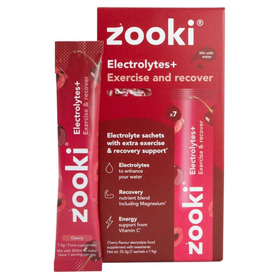 M&S Zooki Electrolytes+ Exercise & Recover Cherry Flavour Electrolyte Supplement- Buy online at McGrocer
