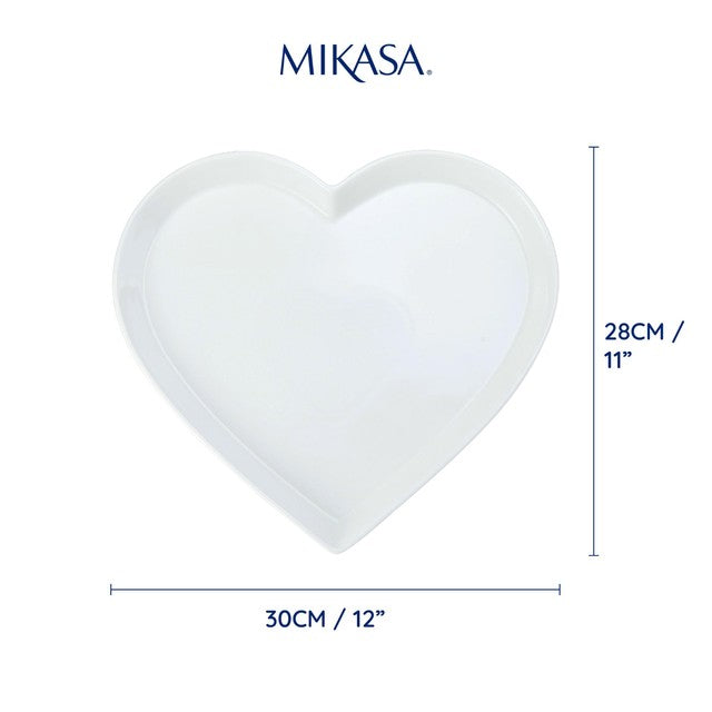 Mikasa chalk porcelain heart serving platter 30cm, imported from the UK
