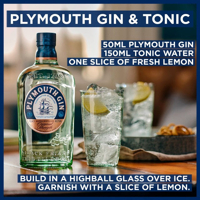 Plymouth Original Strength Gin 70cl, imported from the UK