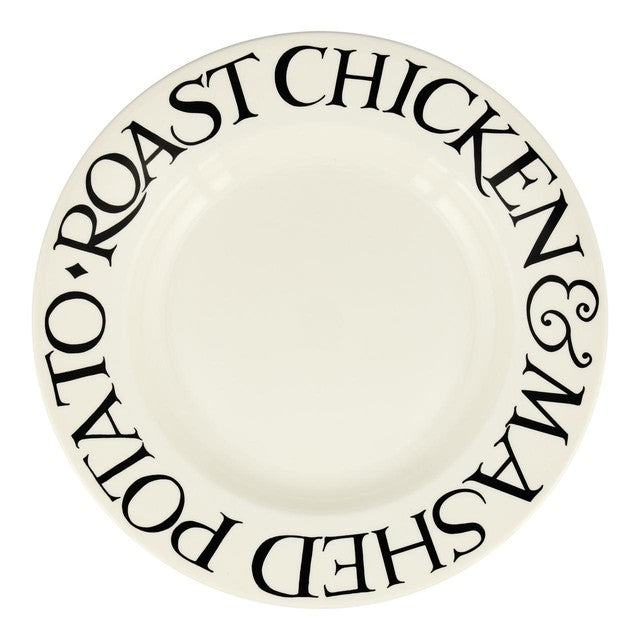 Emma Bridgewater Black Toast Roast Chicken 10 1/2 inch earthenware plate - British product