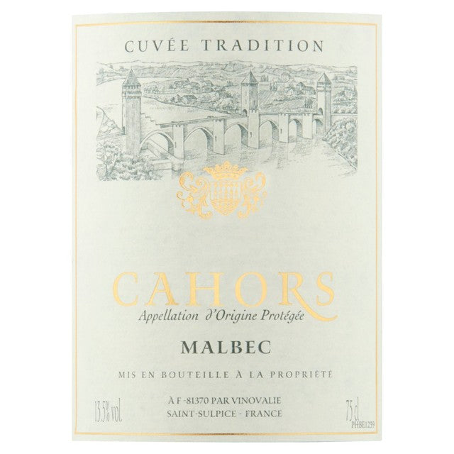 Cuvee Tradition Cahors Malbec red wine 75cl - British product