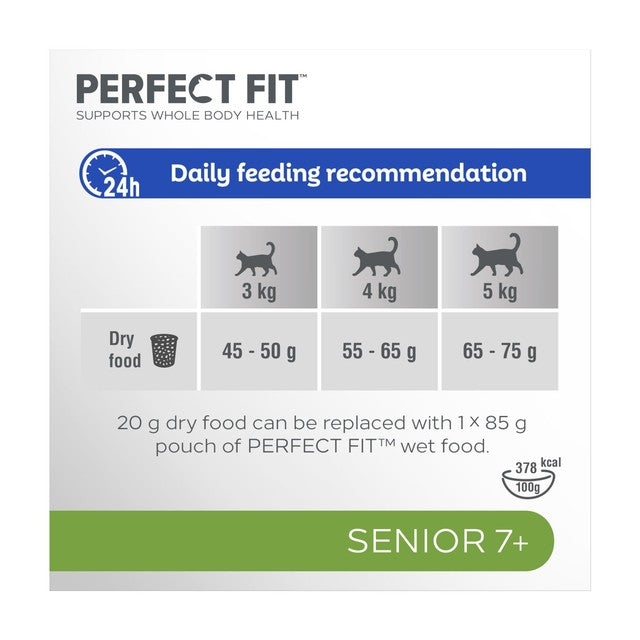 Perfect Fit Senior Dry Cat Food Chicken 750g, imported from the UK