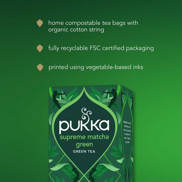 Pukka organic Supreme Matcha Green tea 40 bags, imported from the UK