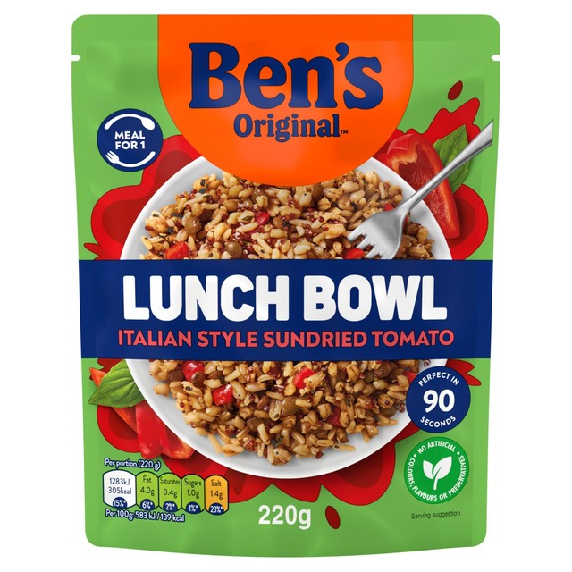 Ben's Original Italian Style Sundried Tomato microwave rice and grains meal 220g - British product