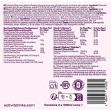 ACTIPH sparkling vitamin water blackcurrant and raspberry 4 x 330ml - British product