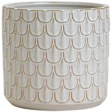 M&S M&S Medium Scalloped Textured White Ceramic Planter- Buy online at McGrocer