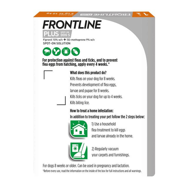 Frontline flea and tick treatment for small dogs 2-10kg - British product