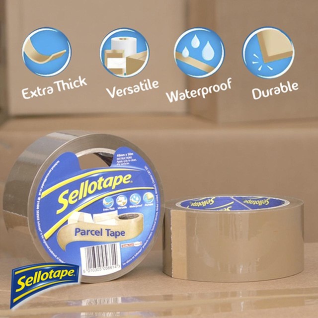 Sellotape brown parcel tape 48mm x 50m (British brand)