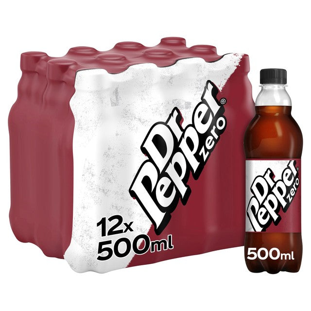 Dr Pepper Zero soft drink 12x500ml - British product