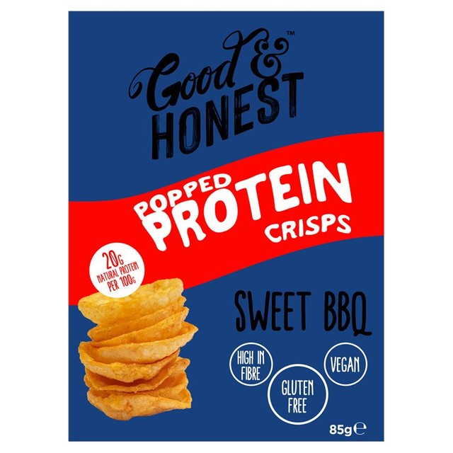 Good & Honest popped protein Sweet BBQ snacks 85g, UK version