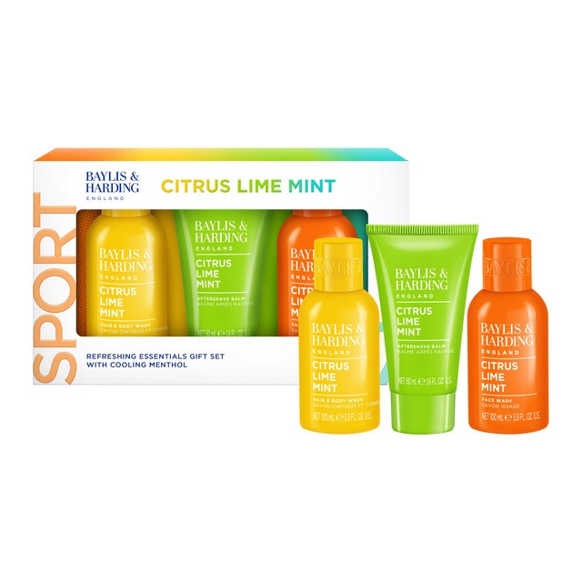 Baylis & Harding men's grooming trio with citrus, lime & mint scents - British product