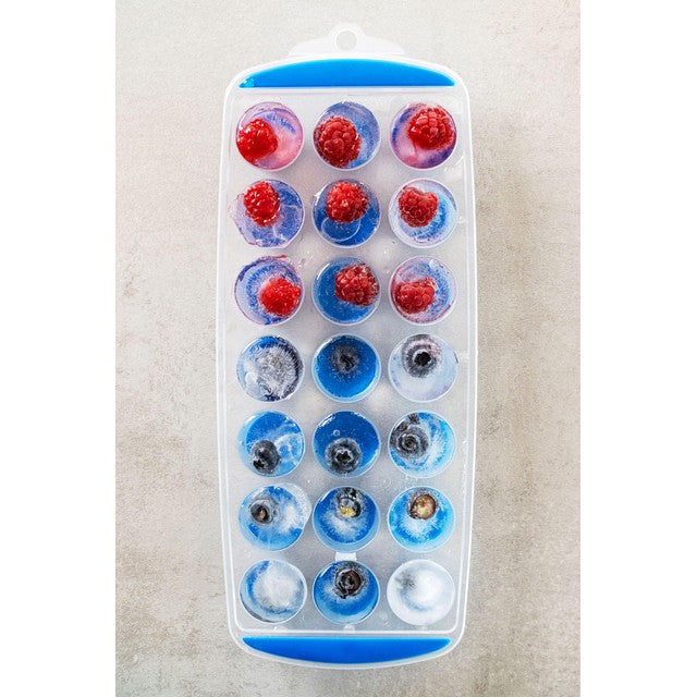 Colourworks blue silicone ice cube tray with pop-out design - British product