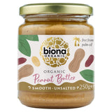 Biona smooth peanut butter free from palm fat 250g - British product