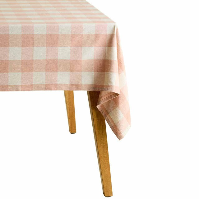 M&S blush pink gingham tablecloth, UK version