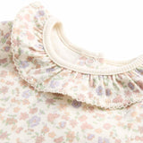 M&S girls floral pointelle bodysuit ivory 0-3 months, imported from the UK