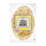 M&S M&S Garlic & Coriander Naan Breads 2 Pack- Buy online at McGrocer