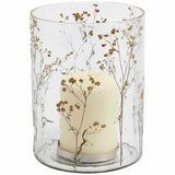 M&S clear pressed flower candle holder - British product