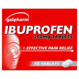 Galpharm Ibuprofen 200mg coated tablets 16 pack, UK version