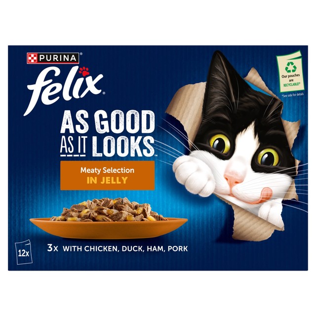 Felix meaty selection in jelly cat food 12 x 85g - British product