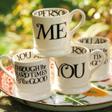Emma Bridgewater Black Toast You & Me ceramic mugs set of two 1/2 pint - British product