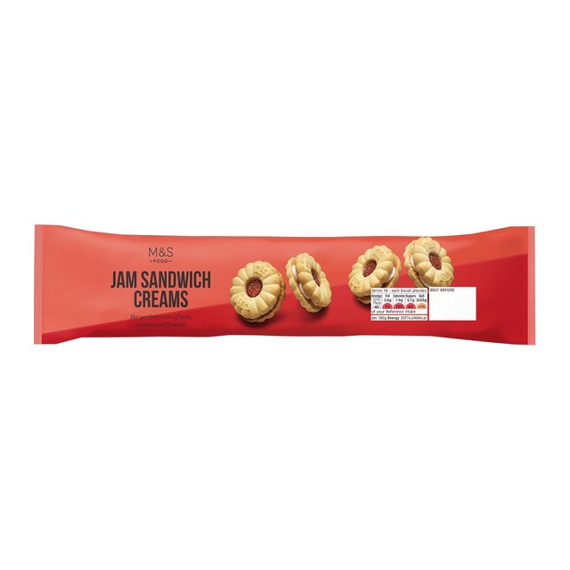 M&S Jam Sandwich Creams biscuits 155g, imported from the UK