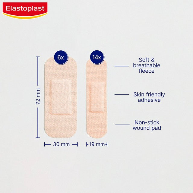 Elastoplast Sensitive Plasters Multi Tone Light 20 pack - British product