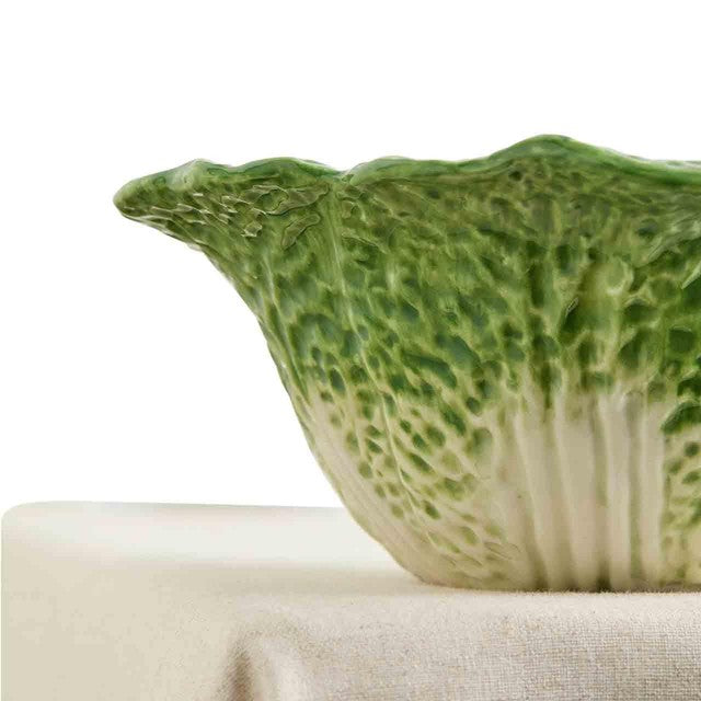 M&S cabbage serving bowl in forest green stoneware - British product