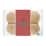 M&S M&S Super Soft White Baps 6 Pack- Buy online at McGrocer
