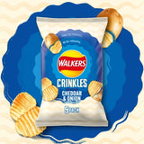 Walkers Crinkles Cheddar Cheese & Onion crisps 5x23g (British brand)