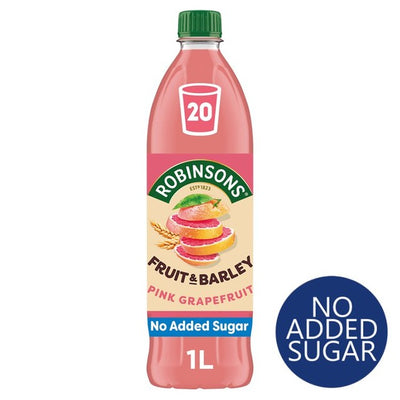 M&S Robinsons Fruit & Barley Pink Grapefruit No Added Sugar Squash 1L- Buy online at McGrocer