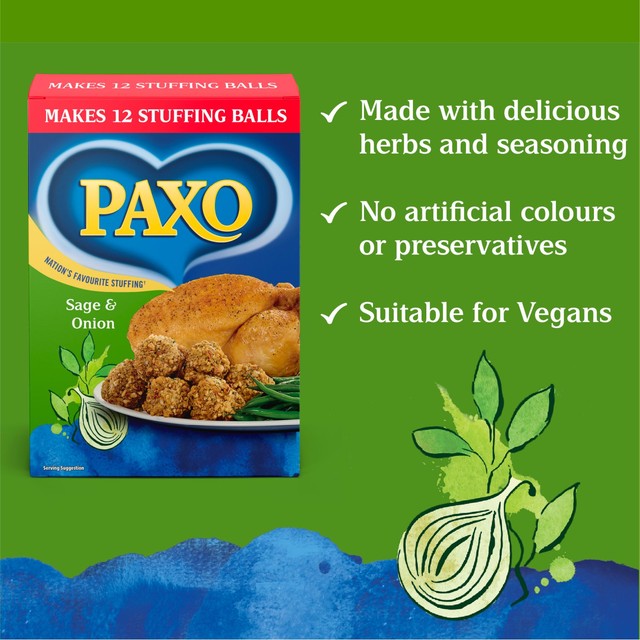 Paxo sage & onion stuffing mix 170g, imported from the UK