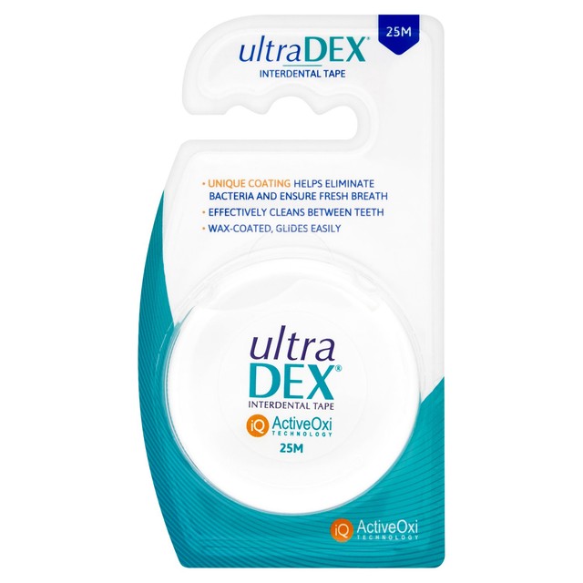 UltraDEX Anti-Bacterial Coated Interdental Tape 25m (British brand)