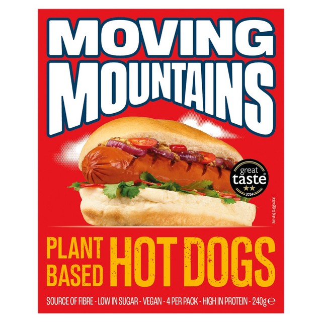 Moving Mountains plant-based hot dogs 240g, imported from the UK