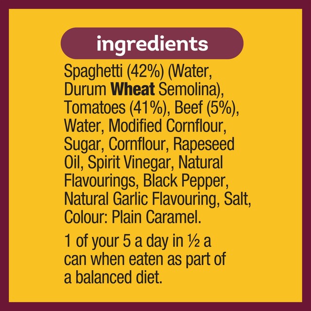 Heinz Spaghetti Bolognese canned pasta 400g, UK version