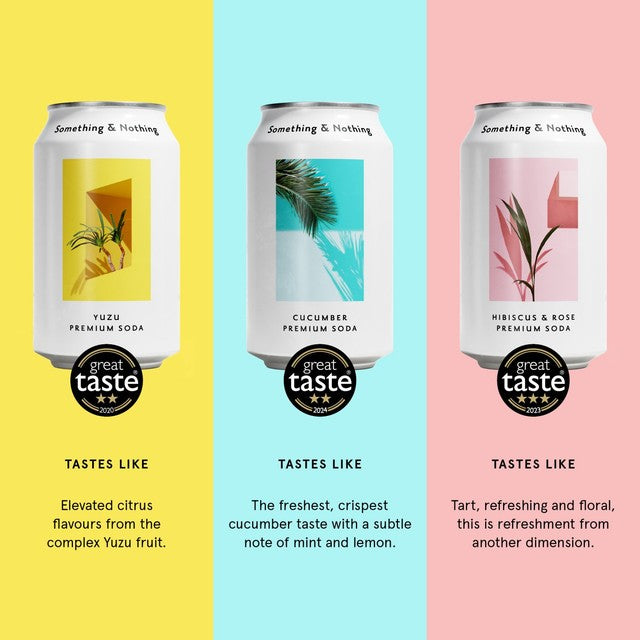 Something & Nothing mixed pack premium soda 12 x 330ml (British brand)