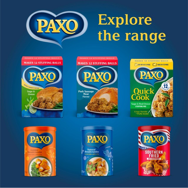 Paxo Sage & Onion Stuffing Mix 340g, imported from the UK