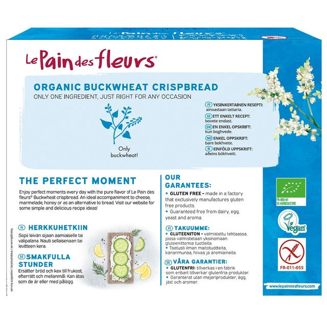 Le Pain Des Fleurs organic buckwheat crispbread 150g, UK version