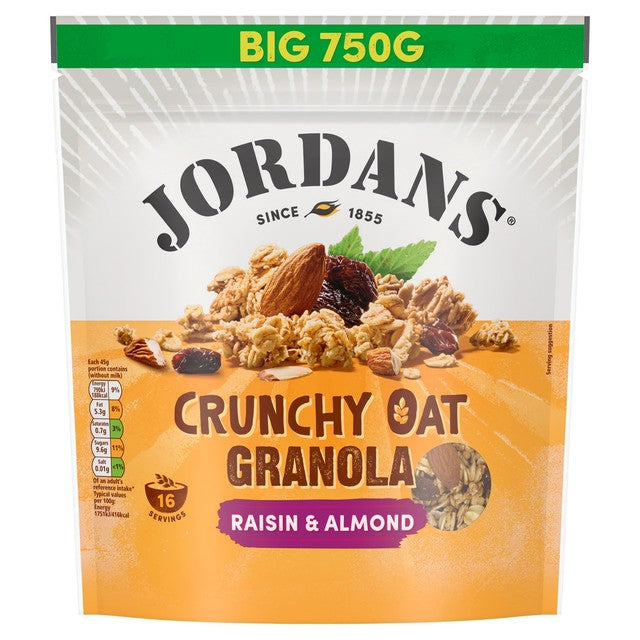 Jordans Crunchy Oat Granola Raisin & Almond 750g, imported from the UK