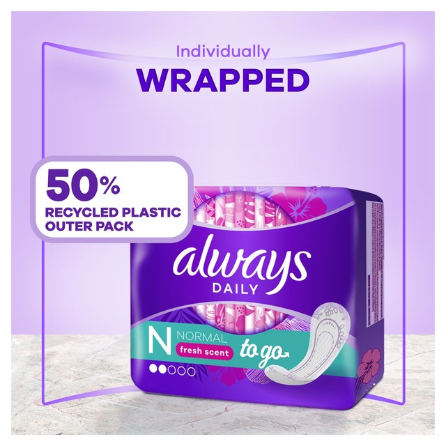 Always Dailies normal panty liners 20 count, UK version