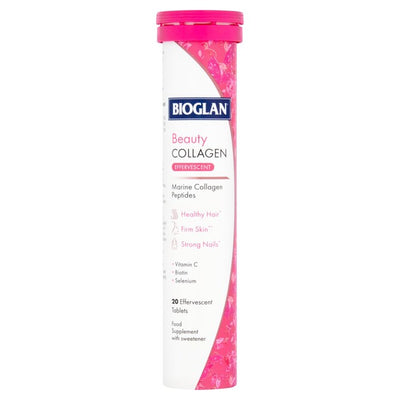 M&S Bioglan Beauty Collagen Effervescent Tablets Berry Flavour Hair Skin Nails Supplement 20 Pack- Buy online at McGrocer