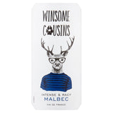 Winsome Cousins Malbec red wine 75cl (British brand)