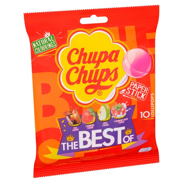 Chupa Chup assorted flavour lollipops pack of 10 - British product